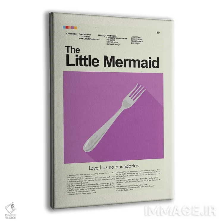 تابلو دکوراتیو پری دریایی کوچک اثر پرینتس اند گیگلز اثر ارین هیگرمن - نمای پرسپکتیو محصول