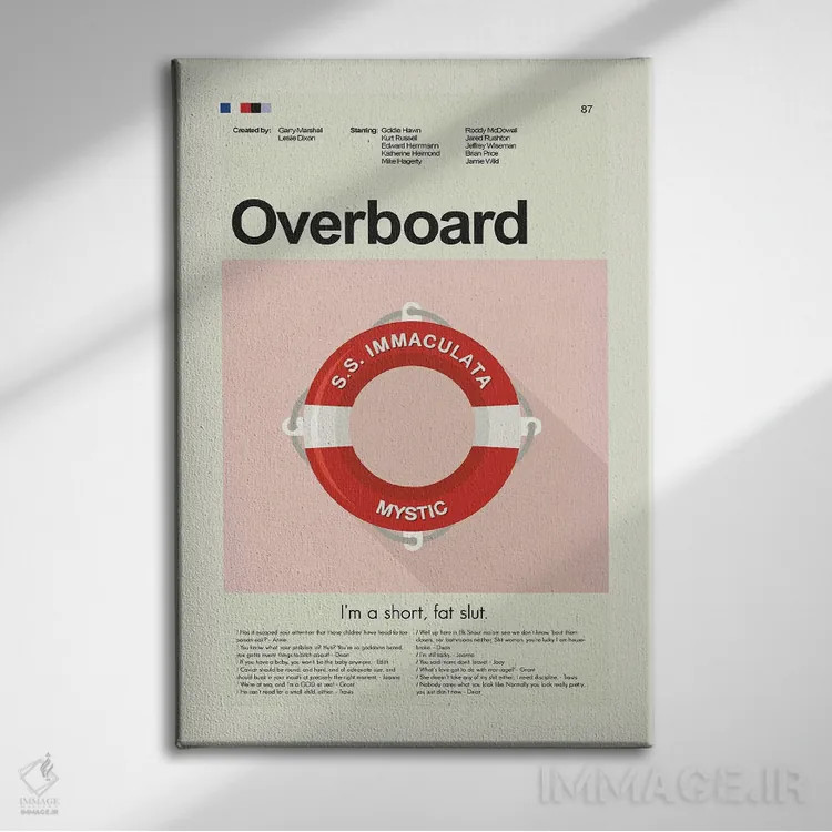 تابلو دکوراتیو سقوط از کشتی اثر پرینتس اند گیگلز اثر ارین هیگرمن - نمای روبهرو روی دیوار