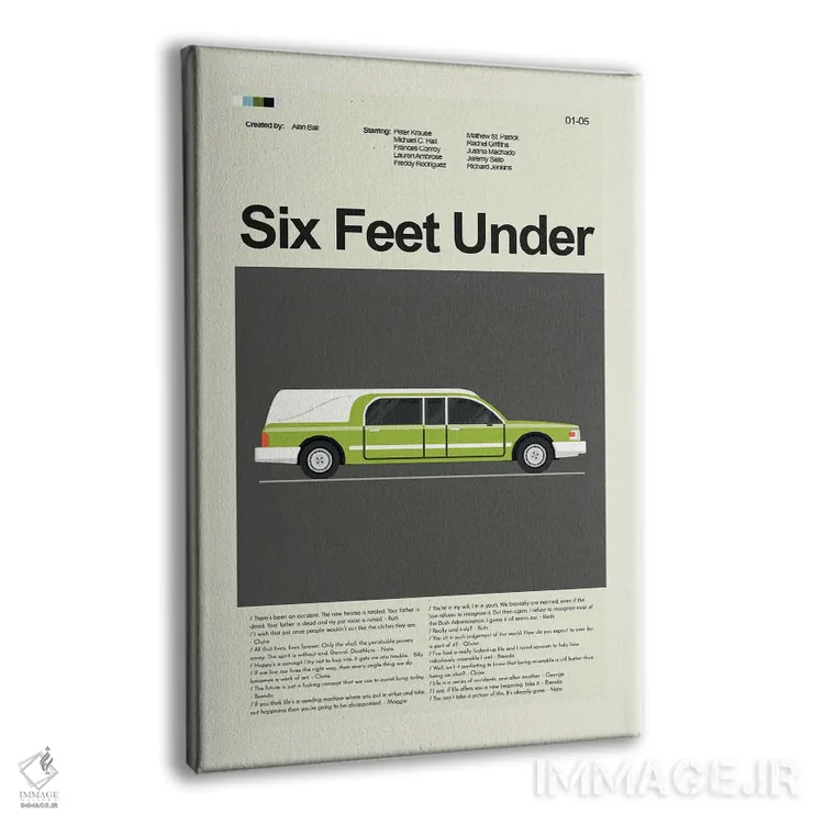 تابلو مینیمال شش فوت زیر زمین اثر پرینتس اند گیگلز اثر ارین هیگرمن - نمای پرسپکتیو محصول