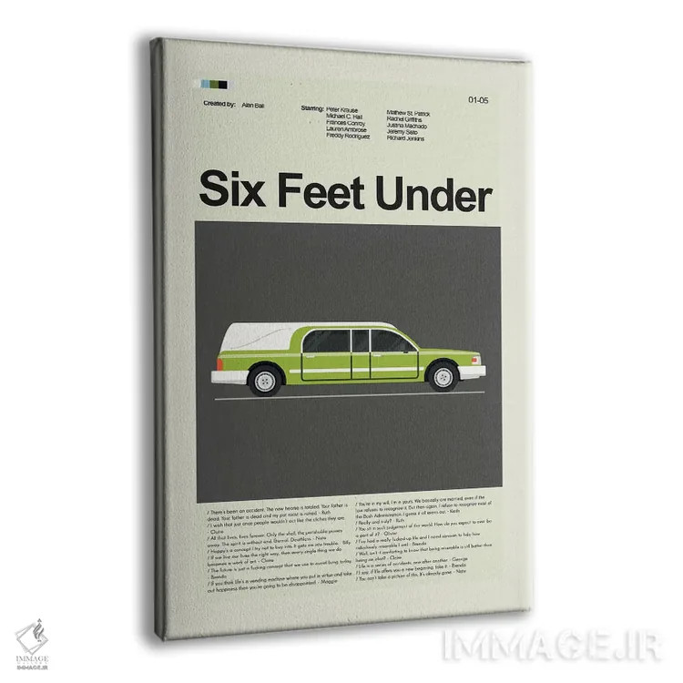 تابلو مینیمال شش فوت زیر زمین اثر پرینتس اند گیگلز اثر ارین هیگرمن - نمای پرسپکتیو محصول