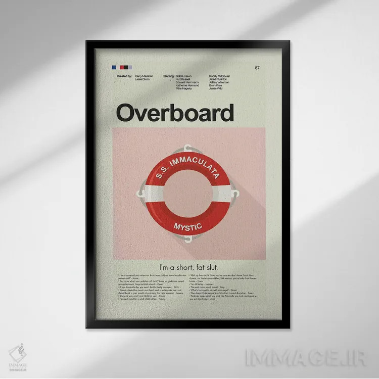 تابلو دکوراتیو سقوط از کشتی اثر پرینتس اند گیگلز اثر ارین هیگرمن - نمای قابدار مشکی