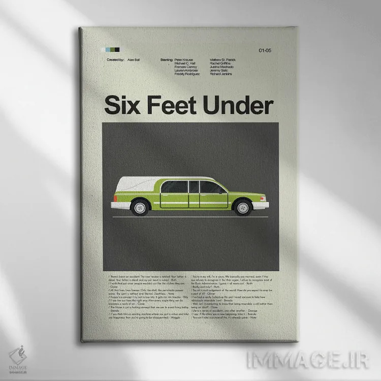 تابلو مینیمال شش فوت زیر زمین اثر پرینتس اند گیگلز اثر ارین هیگرمن - نمای روبهرو روی دیوار