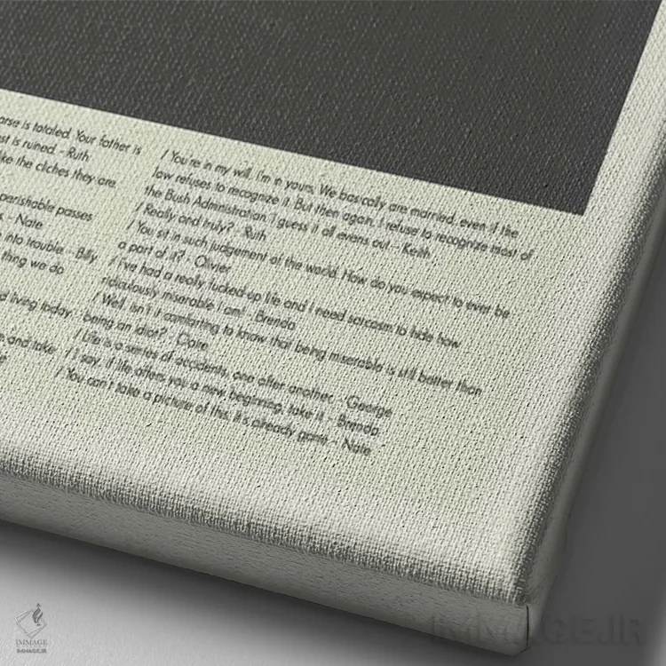 تابلو مینیمال شش فوت زیر زمین اثر پرینتس اند گیگلز اثر ارین هیگرمن - نمای نزدیک بافت بوم