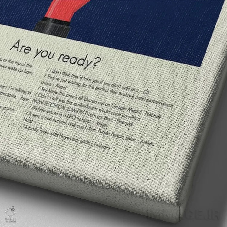 تابلو مینیمال نه اثر پرینتس اند گیگلز اثر ارین هیگرمن - نمای نزدیک بافت بوم