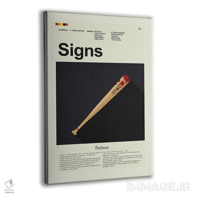 تابلو مینیمال نشانه ها اثر پرینتس اند گیگلز اثر ارین هیگرمن - نمای پرسپکتیو محصول