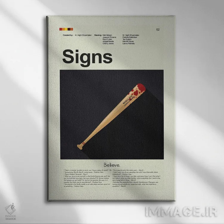 تابلو مینیمال نشانه ها اثر پرینتس اند گیگلز اثر ارین هیگرمن - نمای روبهرو روی دیوار