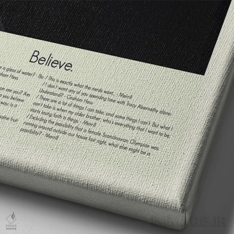 تابلو مینیمال نشانه ها اثر پرینتس اند گیگلز اثر ارین هیگرمن - نمای نزدیک بافت بوم