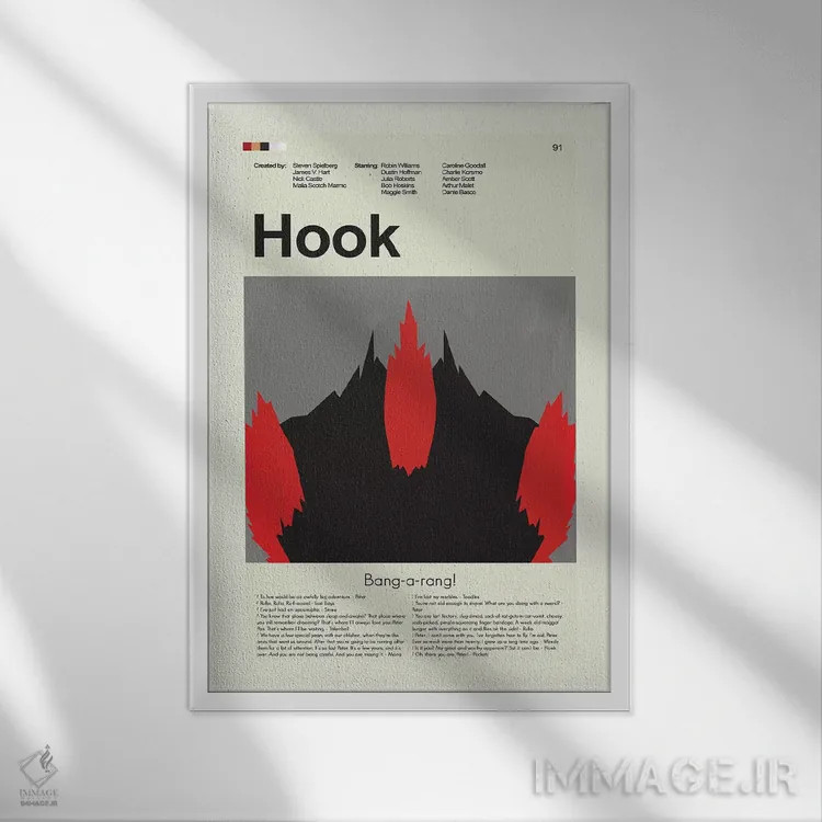 تابلو دکوراتیو هوک اثر پرینتس اند گیگلز اثر ارین هیگرمن - نمای قابدار سفید