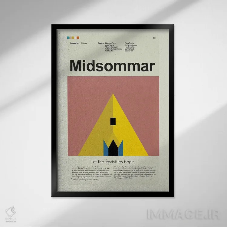 تابلو دکوراتیو میدسامر اثر پرینتس اند گیگلز اثر ارین هیگرمن - نمای قابدار مشکی