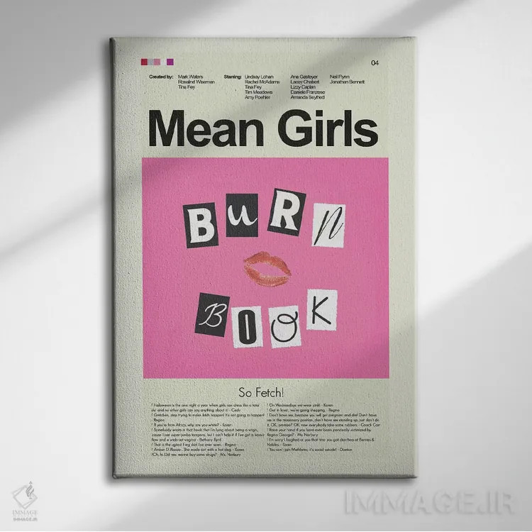 تابلو دکوراتیو دختران بدجنس اثر پرینتس اند گیگلز اثر ارین هیگرمن - نمای روبهرو روی دیوار