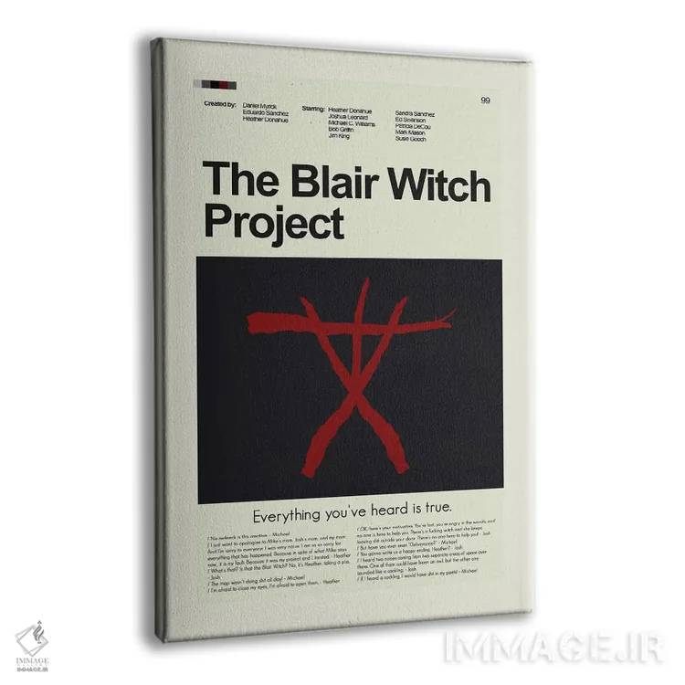 تابلو مینیمال پروژه جادوگر بلر اثر پرینتس اند گیگلز اثر ارین هیگرمن - نمای پرسپکتیو محصول