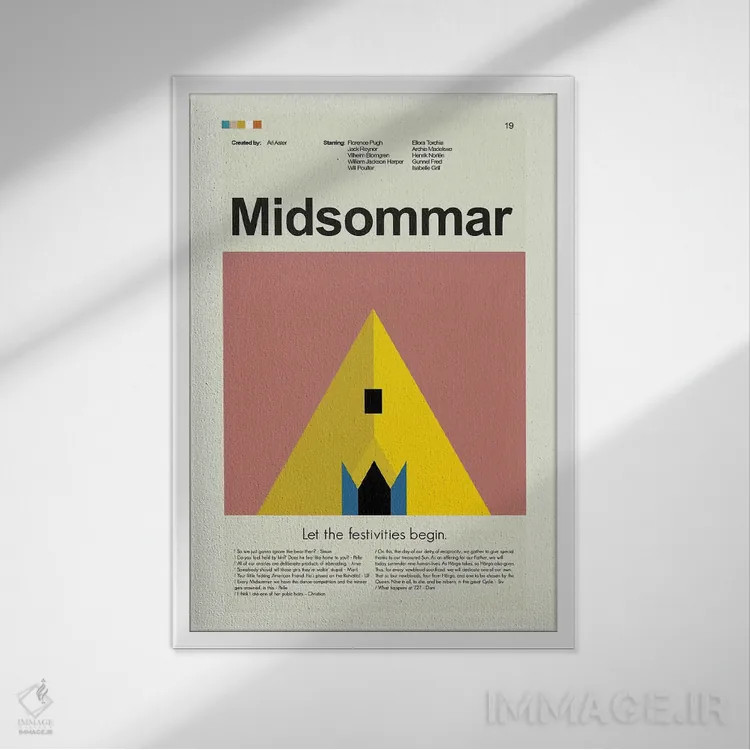 تابلو دکوراتیو میدسامر اثر پرینتس اند گیگلز اثر ارین هیگرمن - نمای قابدار سفید