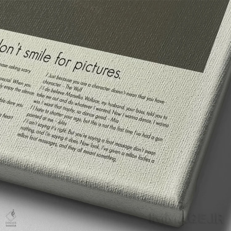 تابلو دکوراتیو داستان عامه پسند اثر پرینتس اند گیگلز اثر ارین هیگرمن - نمای نزدیک بافت بوم