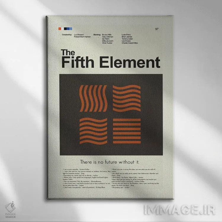 تابلو دکوراتیو عنصر پنجم اثر پرینتس اند گیگلز اثر ارین هیگرمن - نمای روبهرو روی دیوار