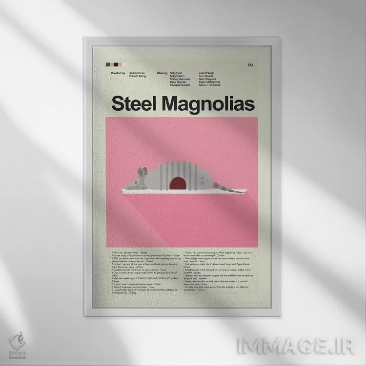 تابلو دکوراتیو مگنولیاهای فولادی اثر پرینتس اند گیگلز اثر ارین هیگرمن - نمای قابدار سفید