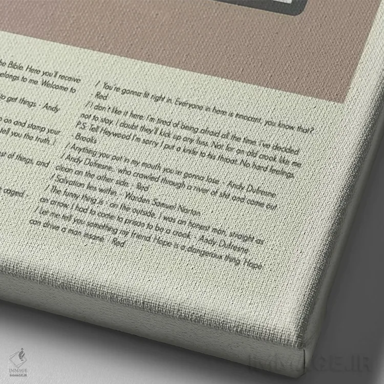 تابلو دکوراتیو رستگاری در شاوشنک اثر پرینتس اند گیگلز اثر ارین هیگرمن - نمای نزدیک بافت بوم