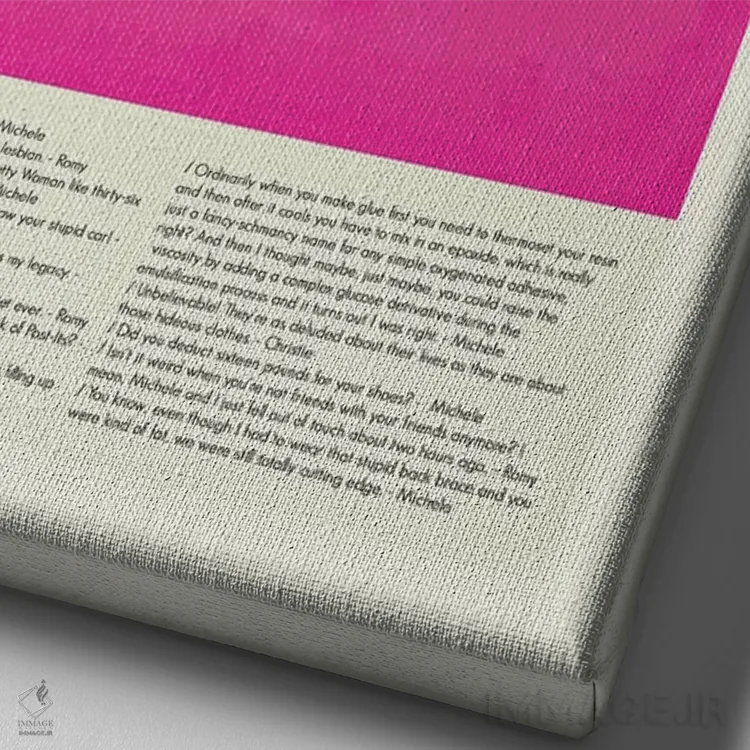 تابلو دکوراتیو دیدار دبیرستان رومی و میشل اثر پرینتس اند گیگلز اثر ارین هیگرمن - نمای نزدیک بافت بوم