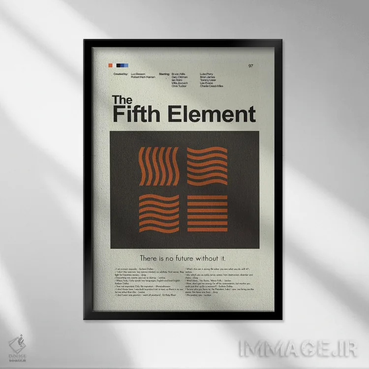 تابلو دکوراتیو عنصر پنجم اثر پرینتس اند گیگلز اثر ارین هیگرمن - نمای قابدار مشکی