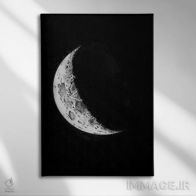 تابلو دکوراتیو مراحل ماه I اثر پتنت پرینت استور - نمای روبهرو روی دیوار