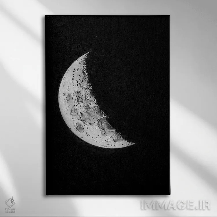 تابلو دکوراتیو مراحل ماه II اثر پتنت پرینت استور - نمای روبهرو روی دیوار