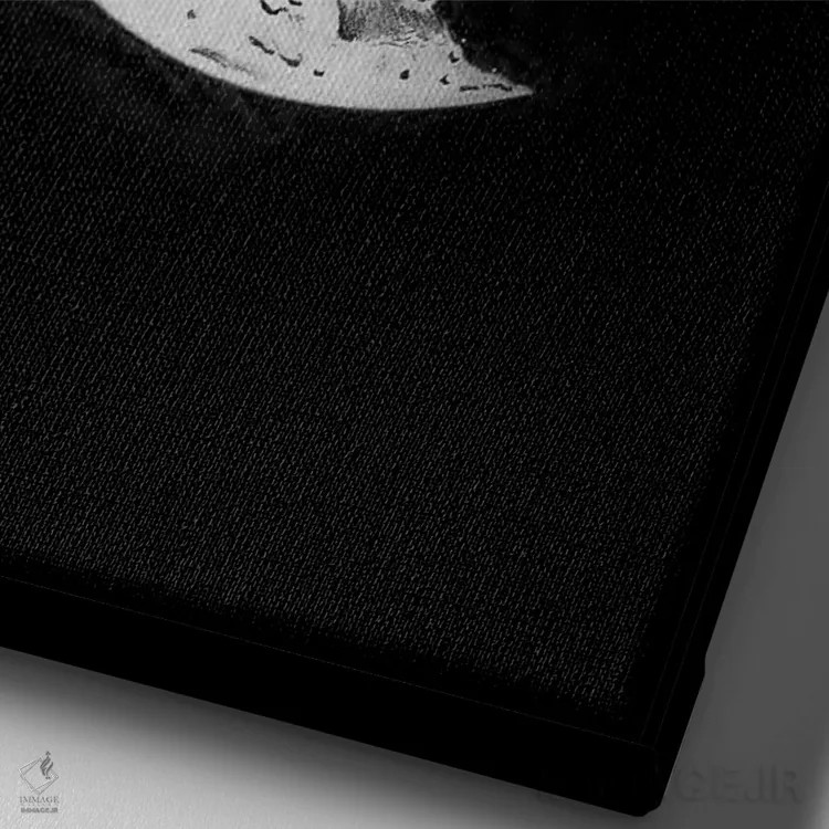 تابلو دکوراتیو مراحل ماه II اثر پتنت پرینت استور - نمای نزدیک بافت بوم