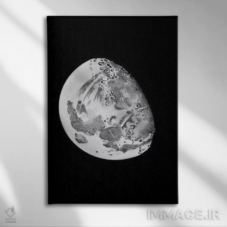 تابلو دکوراتیو مراحل ماه V اثر پتنت پرینت استور - نمای روبهرو روی دیوار