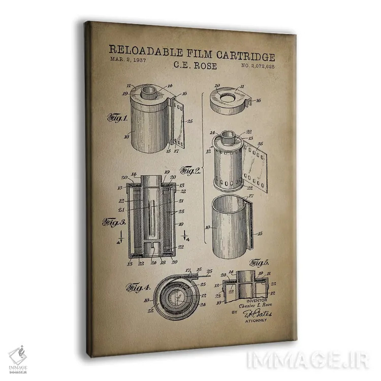 تابلو دکوراتیو کارتریج فیلم قابل شارژ، بژ اثر پتنت پرینت استور - نمای پرسپکتیو محصول