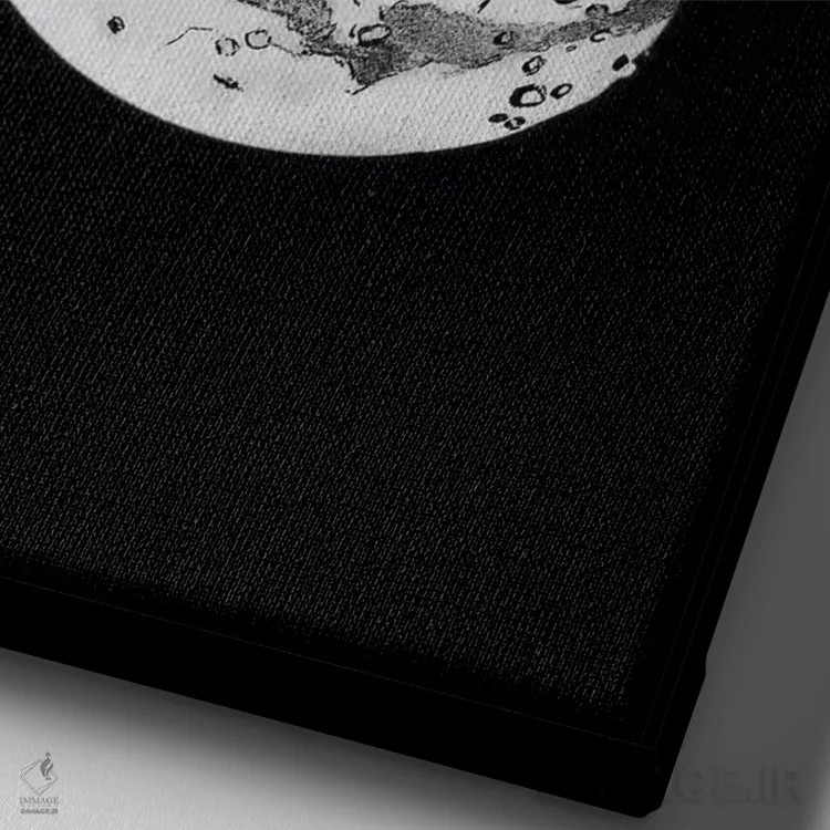 تابلو دکوراتیو مراحل ماه V اثر پتنت پرینت استور - نمای نزدیک بافت بوم