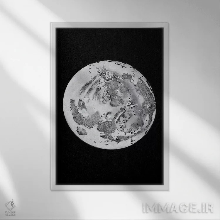 تابلو دکوراتیو مراحل ماه VI اثر پتنت پرینت استور - نمای قابدار سفید