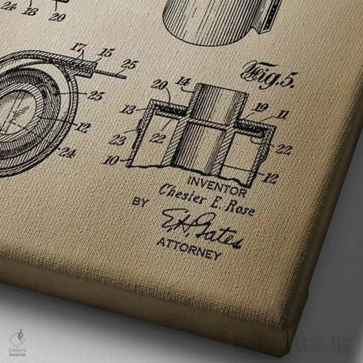 تابلو دکوراتیو کارتریج فیلم قابل شارژ، بژ اثر پتنت پرینت استور - نمای نزدیک بافت بوم