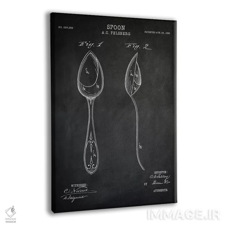 تابلو مدرن قاشق اثر پتنت پرینت استور - نمای پرسپکتیو محصول
