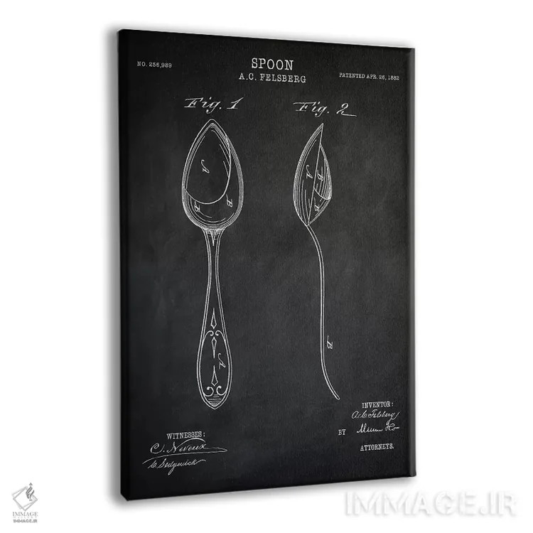 تابلو مدرن قاشق اثر پتنت پرینت استور - نمای پرسپکتیو محصول