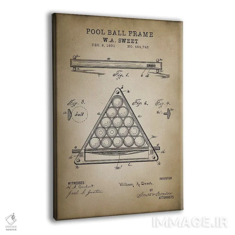 تابلو مدرن بیلیارد III اثر پتنت پرینت استور - نمای پرسپکتیو محصول