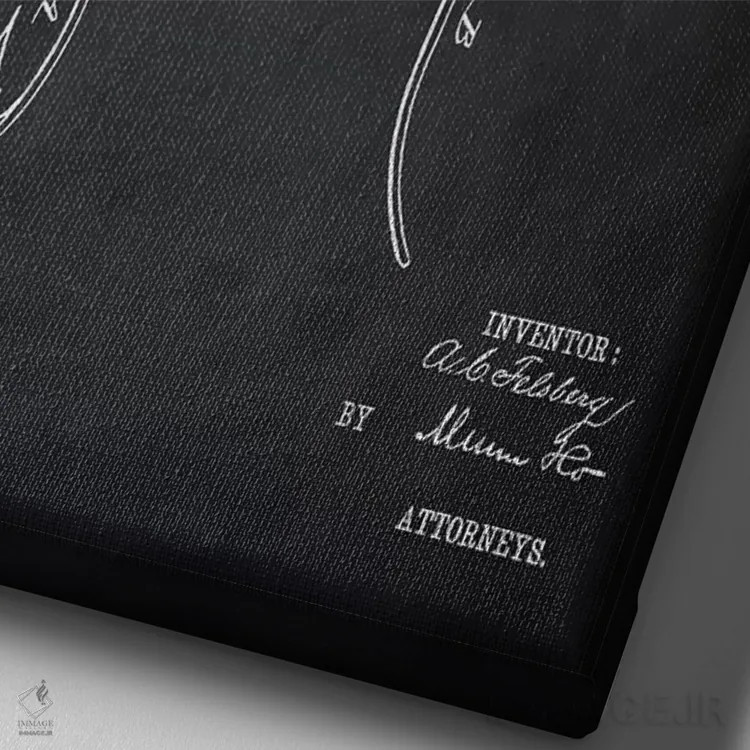 تابلو مدرن قاشق اثر پتنت پرینت استور - نمای نزدیک بافت بوم