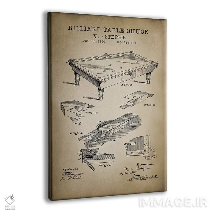 تابلو دکوراتیو بیلیارد I اثر پتنت پرینت استور - نمای پرسپکتیو محصول