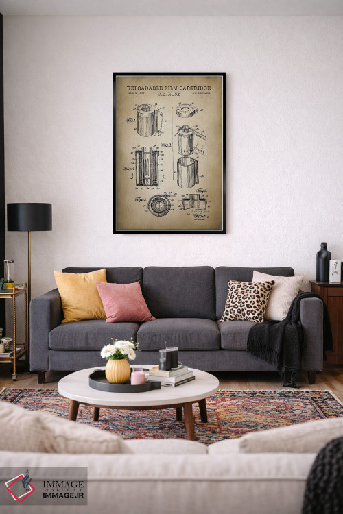 تابلو دکوراتیو کارتریج فیلم قابل شارژ، بژ اثر پتنت پرینت استور - D4B