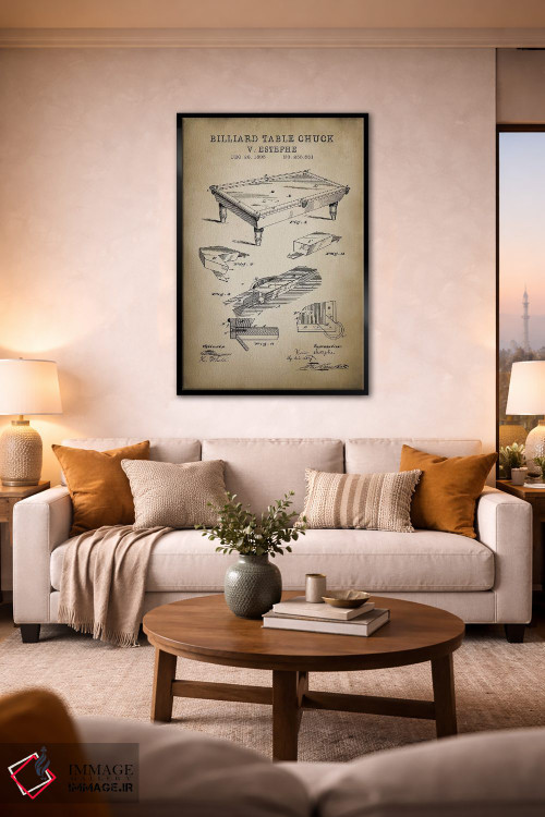 تابلو دکوراتیو بیلیارد I اثر پتنت پرینت استور - D2B