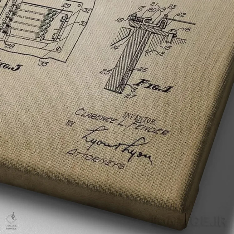 تابلو دکوراتیو دستگاه ترمولو اثر پتنت پرینت استور - نمای نزدیک بافت بوم