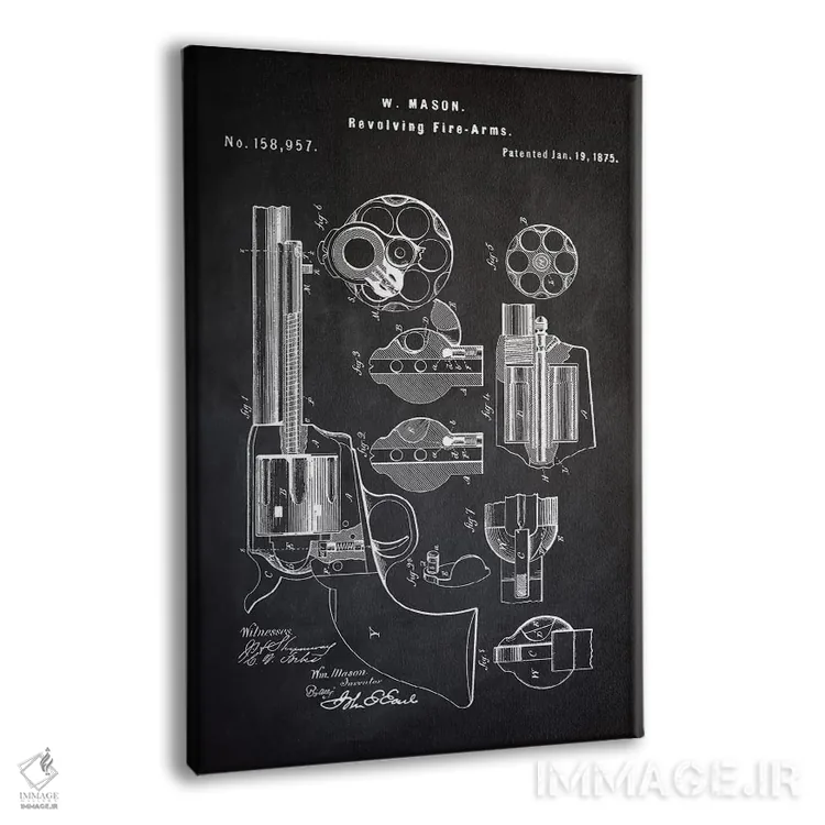 تابلو دکوراتیو هفت تیر W. Mason I اثر پتنت پرینت استور - نمای پرسپکتیو محصول