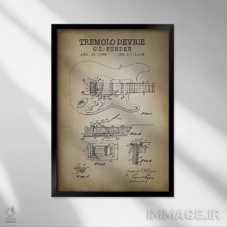 تابلو دکوراتیو دستگاه ترمولو اثر پتنت پرینت استور - نمای قابدار مشکی