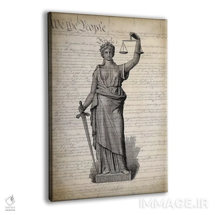 تابلو دکوراتیو قانون اساسی ایالات متحده اثر پتنت پرینت استور - نمای پرسپکتیو محصول