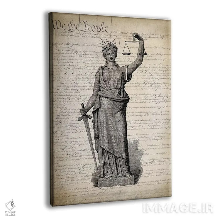 تابلو دکوراتیو قانون اساسی ایالات متحده اثر پتنت پرینت استور - نمای پرسپکتیو محصول