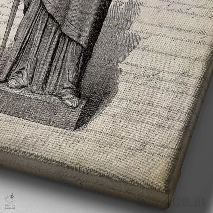 تابلو دکوراتیو قانون اساسی ایالات متحده اثر پتنت پرینت استور - نمای نزدیک بافت بوم