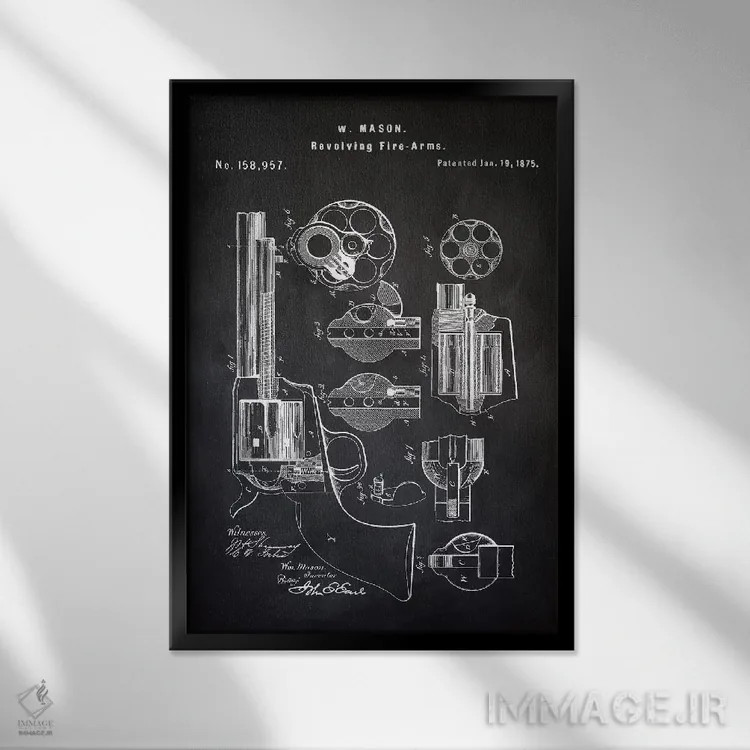تابلو دکوراتیو هفت تیر W. Mason I اثر پتنت پرینت استور - نمای قابدار مشکی