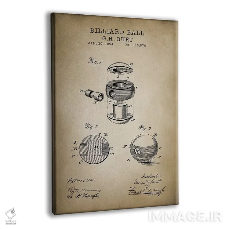 تابلو دکوراتیو بیلیارد V اثر پتنت پرینت استور - نمای پرسپکتیو محصول