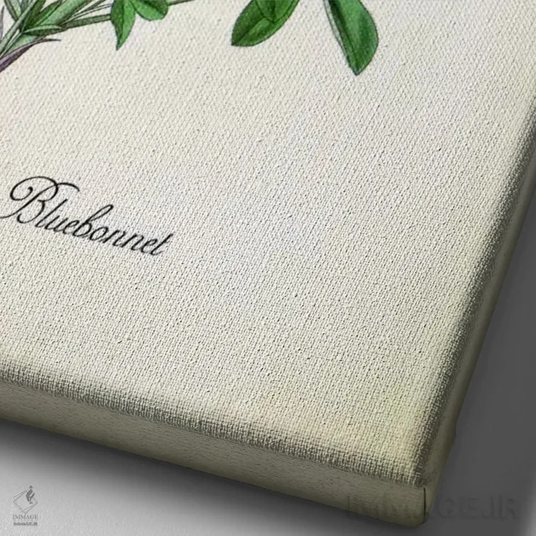 تابلو دکوراتیو گل بلو بونت اثر پتنت پرینت استور - نمای نزدیک بافت بوم