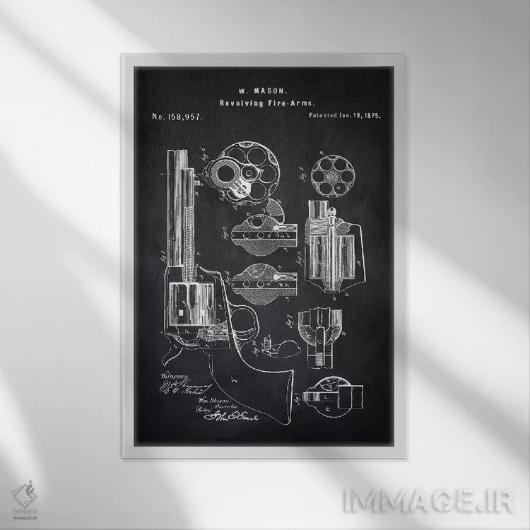 تابلو دکوراتیو هفت تیر W. Mason I اثر پتنت پرینت استور - نمای قابدار سفید