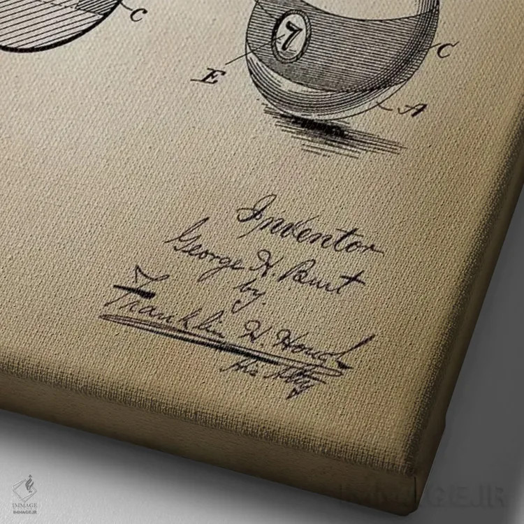 تابلو دکوراتیو بیلیارد V اثر پتنت پرینت استور - نمای نزدیک بافت بوم