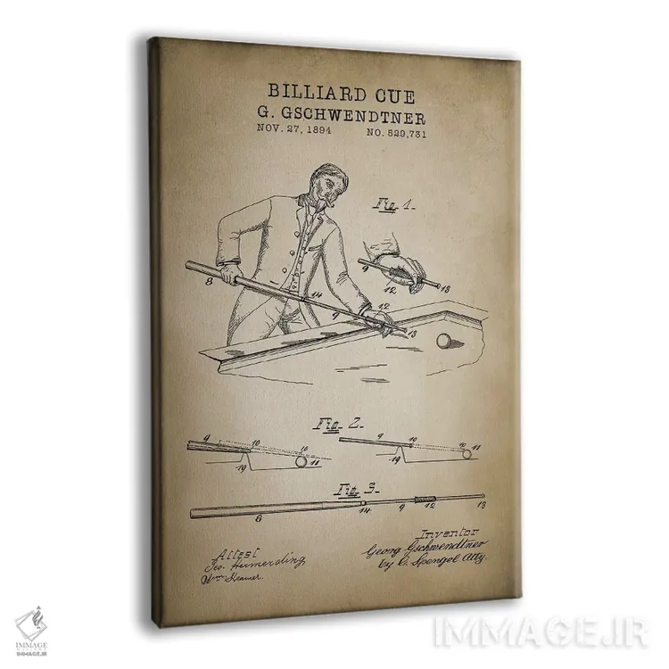 تابلو دکوراتیو بیلیارد VI اثر پتنت پرینت استور - نمای پرسپکتیو محصول