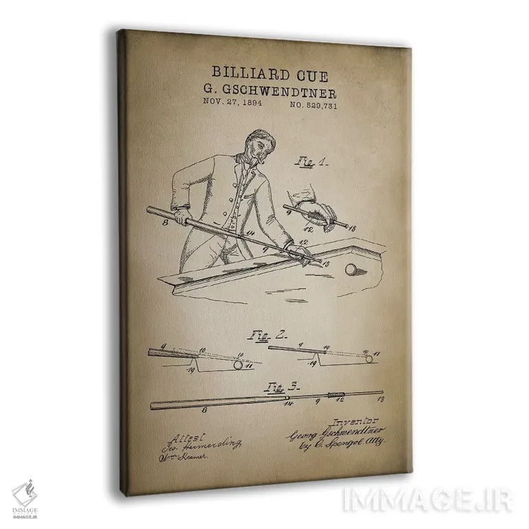 تابلو دکوراتیو بیلیارد VI اثر پتنت پرینت استور - نمای پرسپکتیو محصول